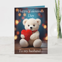 Teddy Bear Valentine's Card for Husband Feiertagskarte