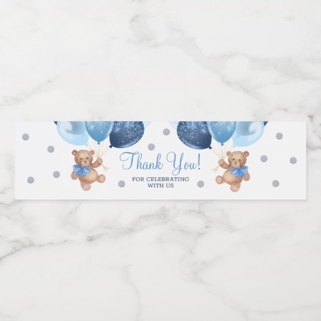 Teddy Bear Vielen Dank Baby Dusche (Einzelnes Label)