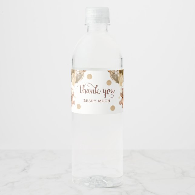 Teddy Bear Vielen Dank Baby Show Water Bottle Labe (Vorderseite)