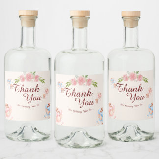 Teddy Bear Vielen Dank Baby Show Water Bottle Labe Alkoholflaschenetikett