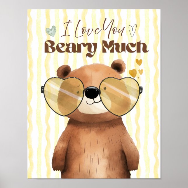 Teddy bear wall art I love you beary much poster (Vorne)