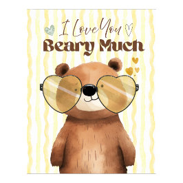 Teddy bear wall art I love you beary much poster
