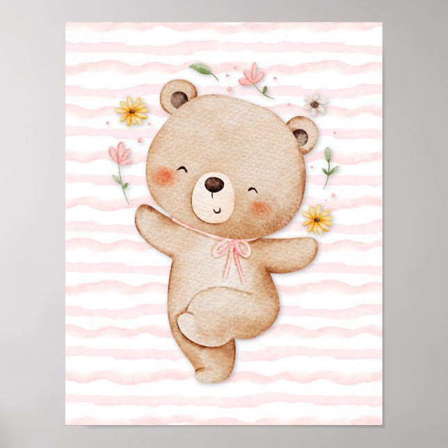 Teddy bear wall art poster Happy dance poster (Vorne)