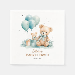 Teddy Bear Wasserfarbe Babydusche Serviette