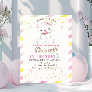 Teddy Bear Watermelon Striped Birthday Einladung
