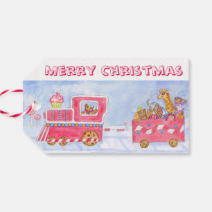 Teddy Bear Weihnachtszug Geschenktasten Geschenkanhänger