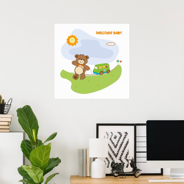Teddy Bear Welcome Baby Kinderzimmer Design Poster (Von Creator hochgeladen)