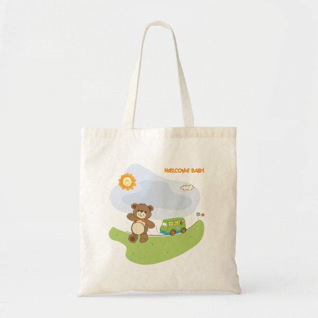 Teddy Bear Welcome Baby Kinderzimmer Design Tragetasche (Vorne)