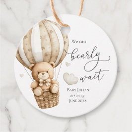 Teddy Bear wir können frühes Abwarten Baby Dusche Geschenkanhänger