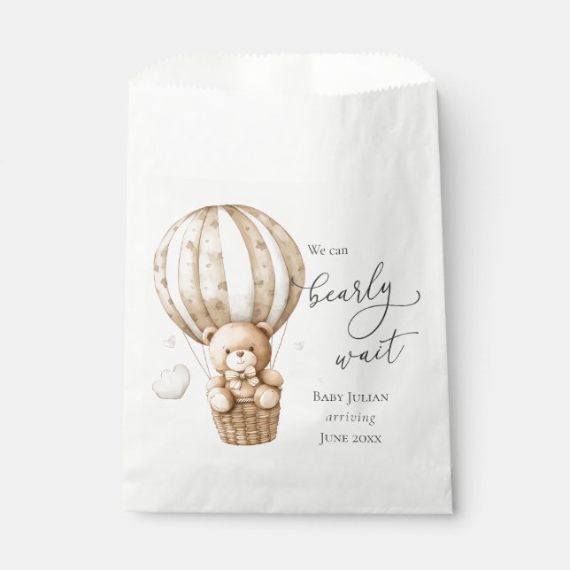 Teddy Bear wir können frühes Abwarten Baby Dusche Geschenktütchen (Vorderseite)