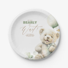 Teddy Bear wir können frühes Abwarten Baby Dusche Pappteller