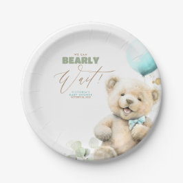 Teddy Bear wir können frühes Abwarten Baby Dusche Pappteller
