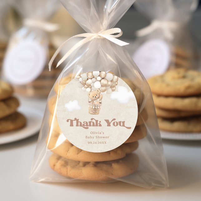 Teddy Bear wir können frühes Abwarten Baby Dusche Runder Aufkleber (Von Creator hochgeladen)