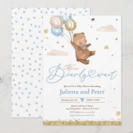 Teddy Bear wir können frühzeitig abwarten Baby Dus Einladung