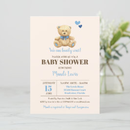Teddy Bear wir können frühzeitig abwarten Baby Dus Einladung