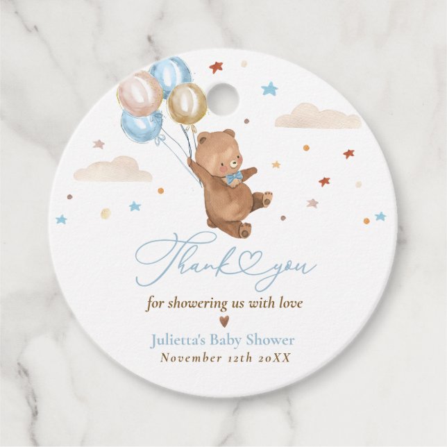 Teddy Bear wir können frühzeitig abwarten Baby Dus Geschenkanhänger (Vorderseite)