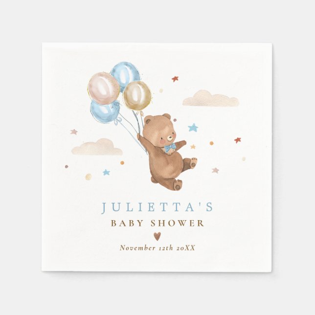 Teddy Bear wir können frühzeitig abwarten Baby Dus Serviette (Vorderseite)