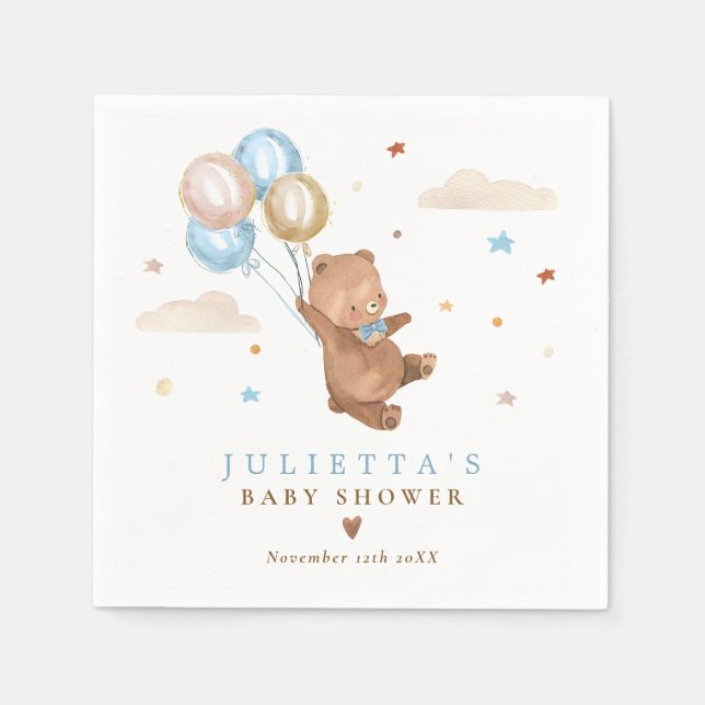 Teddy Bear wir können frühzeitig abwarten Baby Dus Serviette (Vorderseite)