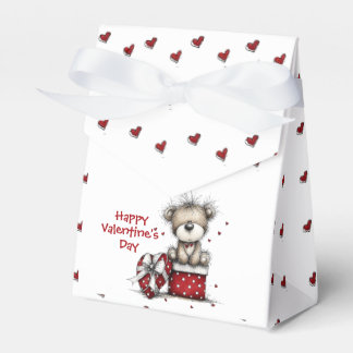 Teddy Bear with Heart Gift and Polka Dot Box Geschenkschachtel