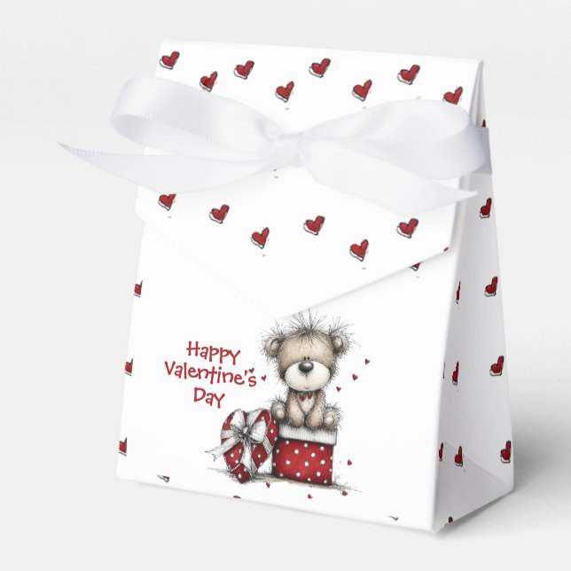 Teddy Bear with Heart Gift and Polka Dot Box Geschenkschachtel (Vorderseite)