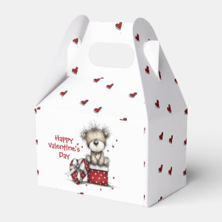 Teddy Bear with Heart Gift and Polka Dot Box Geschenkschachtel