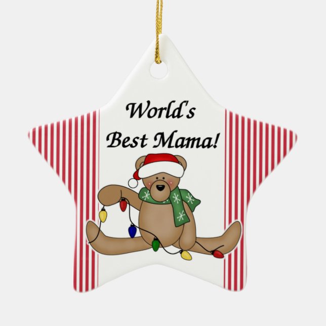 Teddy Bear World's Best Mama Ornament (Vorne)