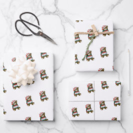 Teddy Bear Wrapping Paper Flat Sheet Set 3 Geschenkpapier Set