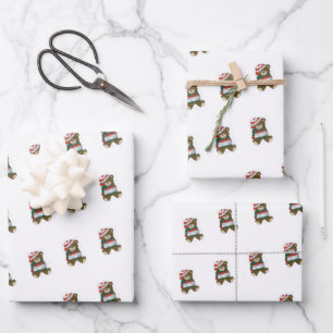 Teddy Bear Wrapping Paper Flat Sheet Set 3 Geschenkpapier Set