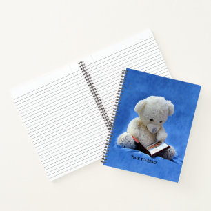 Teddy Bear Zeit zum Lesen Blaues Kuscheltier, ZKOA Notizbuch