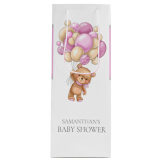 Teddy Bearly Wait BABY SHOWER Geschenktüte Für Weinflaschen