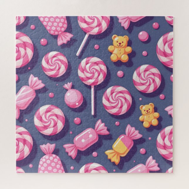 Teddy bears and candy pattern (Horizontal)