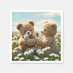 Teddy Bears auf einem Sommerfeld Serviette