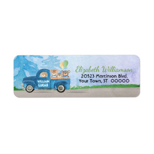 Teddy Bears Blue Truck Balloons