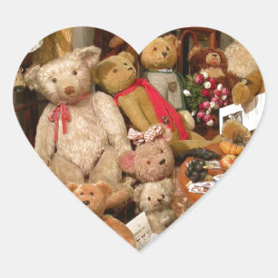 Teddy Bears Collectors Paradies Herz-Aufkleber