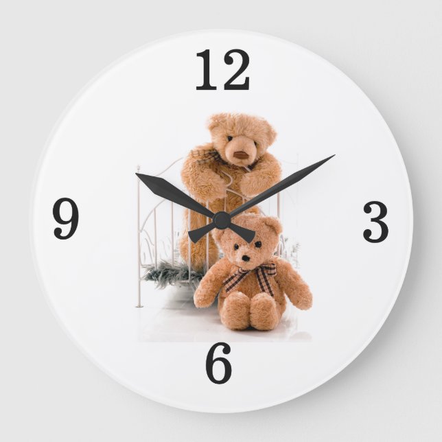 Teddy Bears Große Wanduhr (Vorderseite)