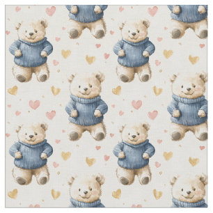 Teddy Bears in Blue Sweaters Stoff