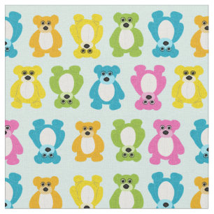 Teddy Bears in Regenbogenfarben auf Minzgrün Stoff