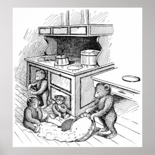 Teddy Bears machen ein Chaos in der Küche Poster