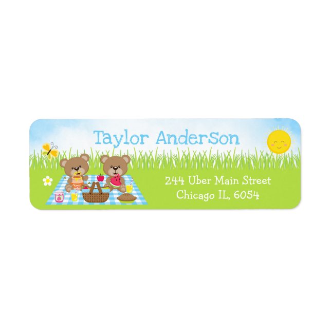 Teddy Bears Picnic Boy Blue Gingham (Vorne)