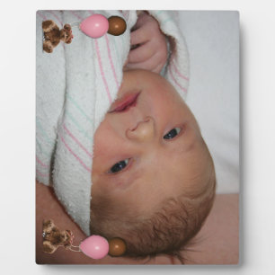 Teddy Bears Pink 8 x 10 Foto Plaque mit Easel Fotoplatte