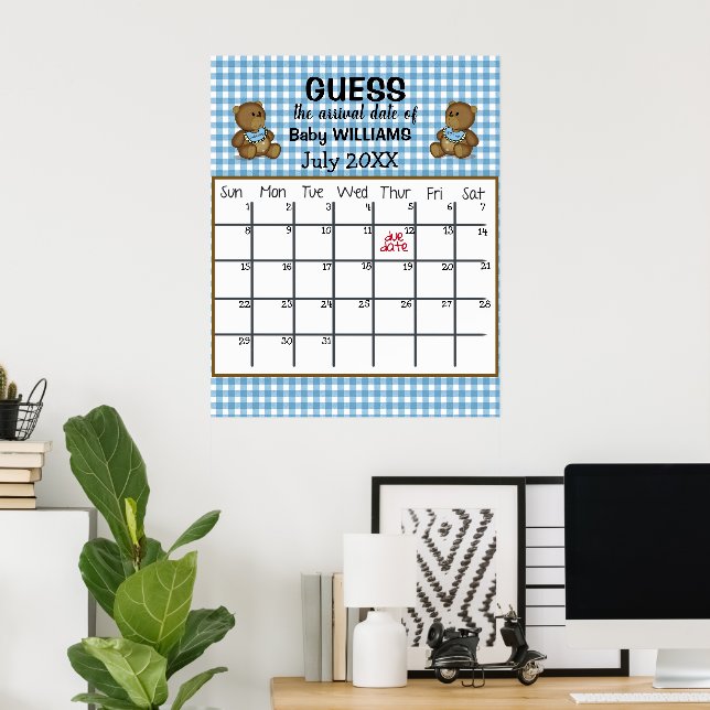 Teddy Bears rät Terminkalender Poster (Heimbüro)