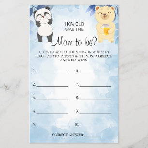 Teddy Bears Raten Sie, wie alt die Mama-Spielkarte Flyer