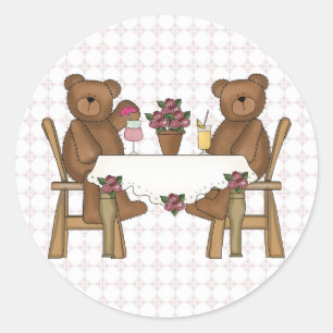 Teddy Bear's Time for Lemonade Runder Aufkleber
