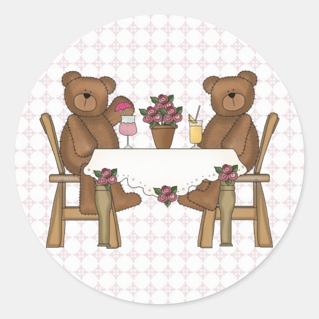 Teddy Bear's Time for Lemonade Runder Aufkleber (Vorderseite)
