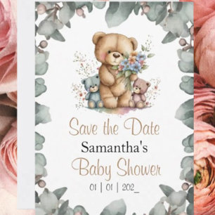 Teddy Bears Twins Wasserfarbe Datum Postkarte
