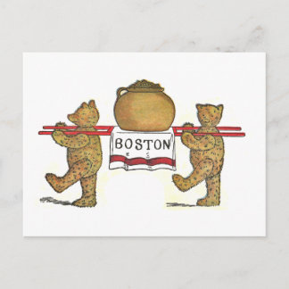 Teddy Bears und Boston Bean Pot Postkarte
