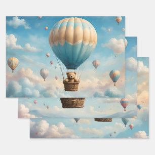 Teddy Bears und Hot Air Balloons Geschenkpapier Set