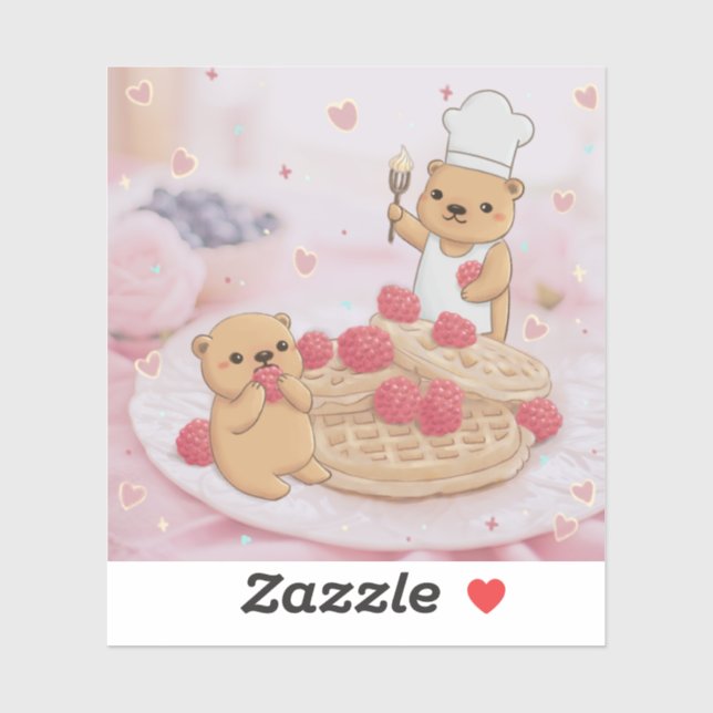 Teddy Bears & Waffles Aufkleber (Blatt)