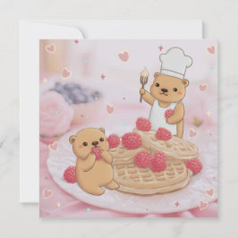 Teddy Bears & Waffles Feiertagskarte