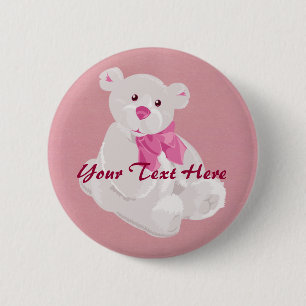 Teddy Button (Weiß und Rosa)